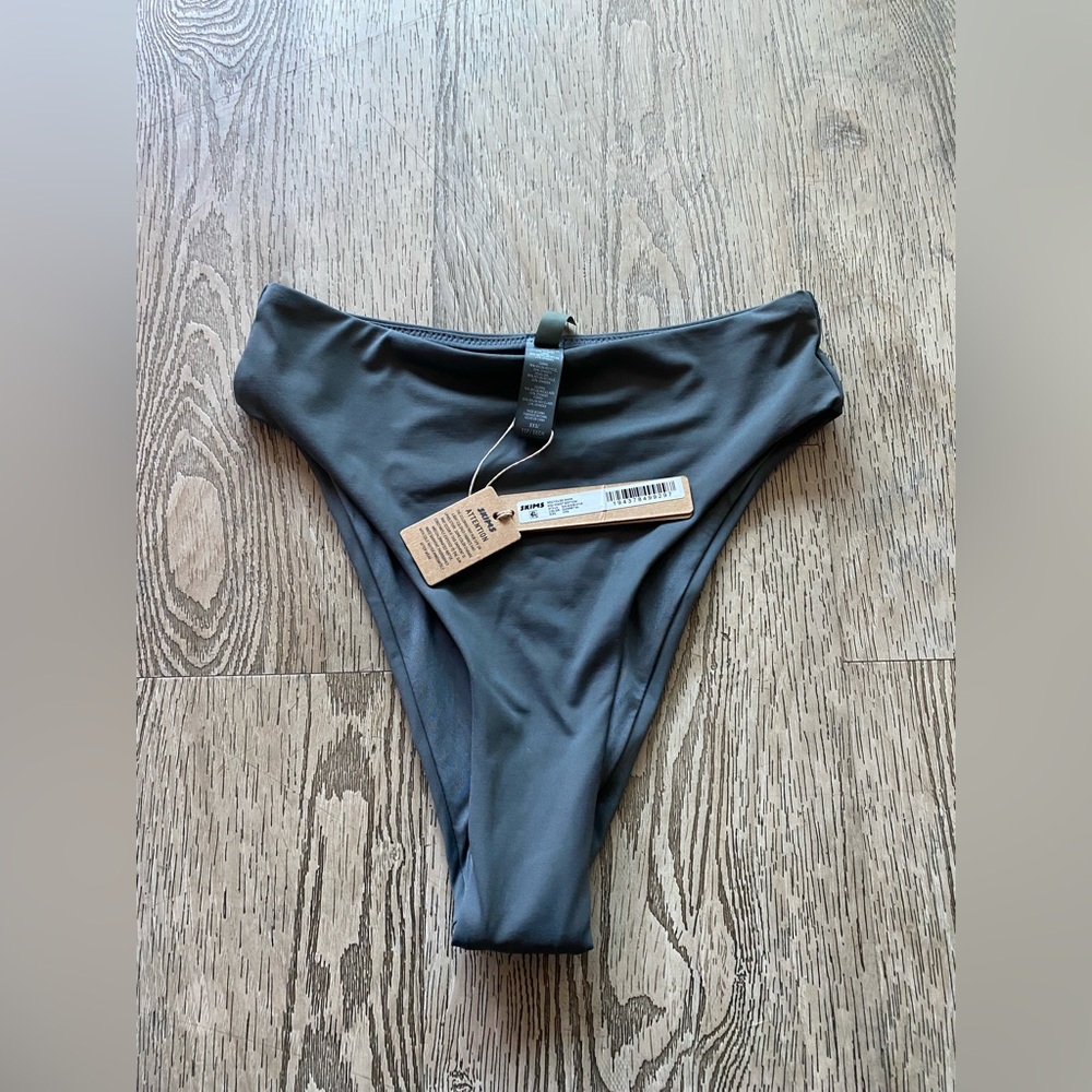 Skims Mid Waist Swim Bottom in Gunmetal NWT - Picture 2 of 4